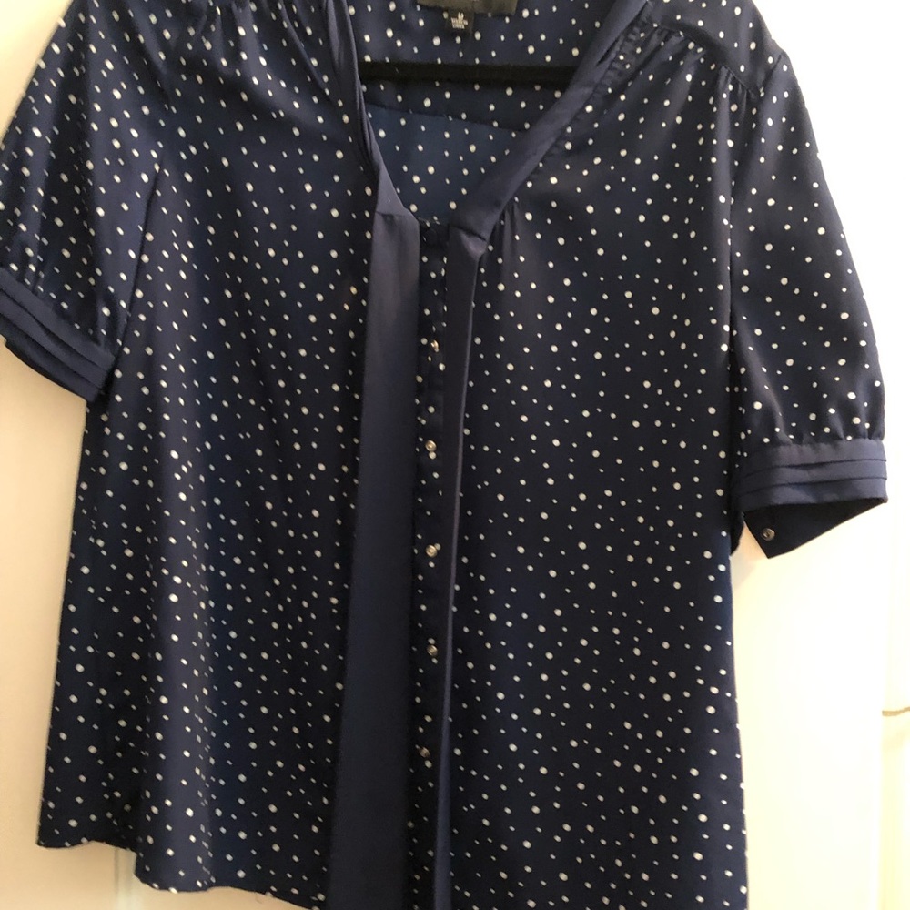 Jason Wu/target  navy blue polkadot blouse